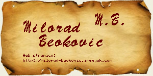 Milorad Beoković vizit kartica